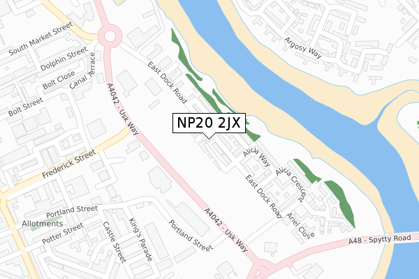 NP20 2JX map - large scale - OS Open Zoomstack (Ordnance Survey)