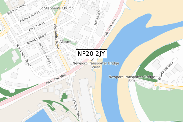 NP20 2JY map - large scale - OS Open Zoomstack (Ordnance Survey)