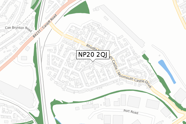 NP20 2QJ map - large scale - OS Open Zoomstack (Ordnance Survey)