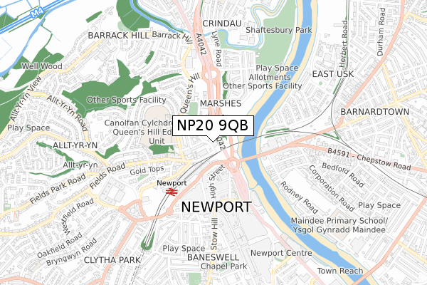 NP20 9QB map - small scale - OS Open Zoomstack (Ordnance Survey)