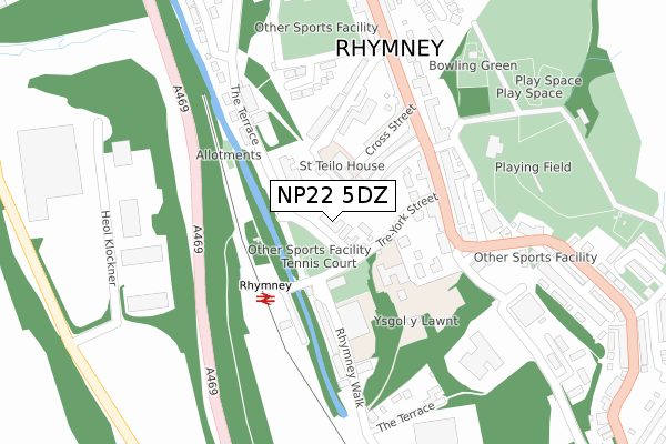 NP22 5DZ map - large scale - OS Open Zoomstack (Ordnance Survey)