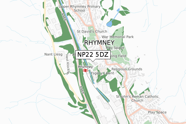 NP22 5DZ map - small scale - OS Open Zoomstack (Ordnance Survey)