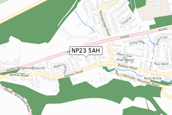 NP23 5AH map - large scale - OS Open Zoomstack (Ordnance Survey) NP23 5AH map - large scale - OS Open Zoomstack (Ordnance Survey)
