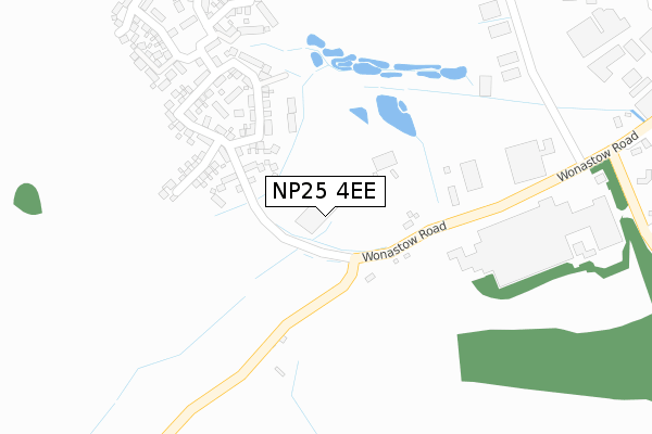 NP25 4EE map - large scale - OS Open Zoomstack (Ordnance Survey)