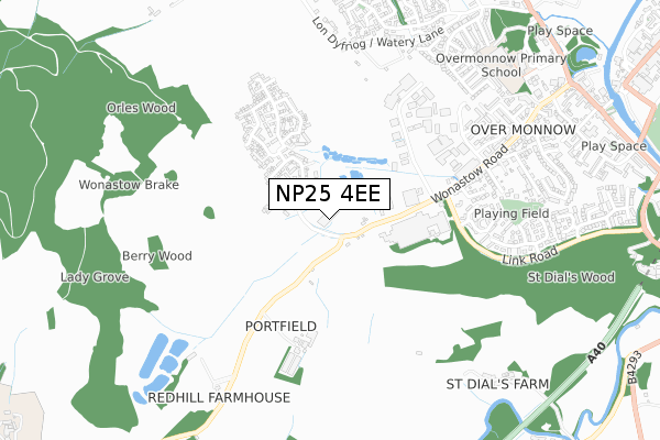 NP25 4EE map - small scale - OS Open Zoomstack (Ordnance Survey)