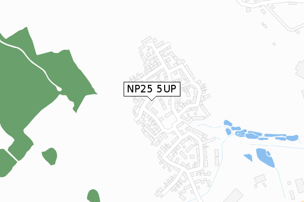NP25 5UP map - large scale - OS Open Zoomstack (Ordnance Survey)