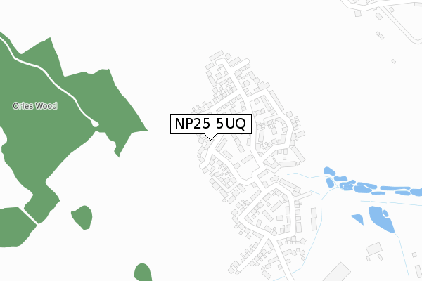 NP25 5UQ map - large scale - OS Open Zoomstack (Ordnance Survey)