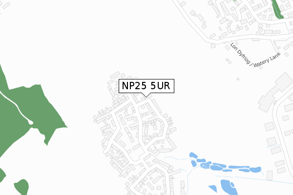 NP25 5UR map - large scale - OS Open Zoomstack (Ordnance Survey)