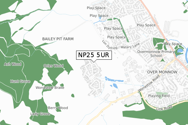NP25 5UR map - small scale - OS Open Zoomstack (Ordnance Survey)