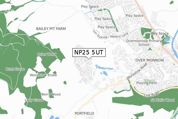 NP25 5UT map - small scale - OS Open Zoomstack (Ordnance Survey) NP25 5UT map - small scale - OS Open Zoomstack (Ordnance Survey)