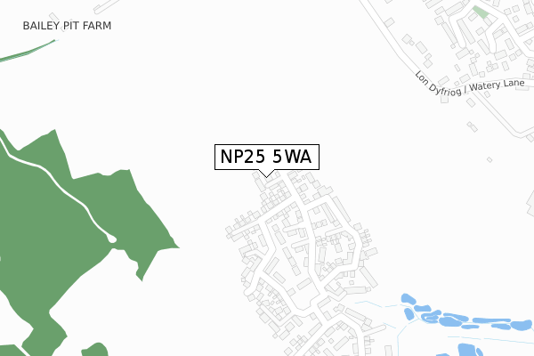 NP25 5WA map - large scale - OS Open Zoomstack (Ordnance Survey)