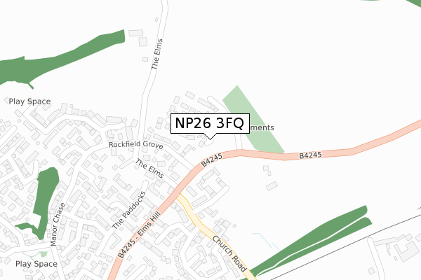 NP26 3FQ map - large scale - OS Open Zoomstack (Ordnance Survey)