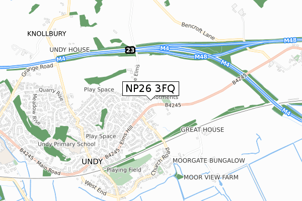 NP26 3FQ map - small scale - OS Open Zoomstack (Ordnance Survey)