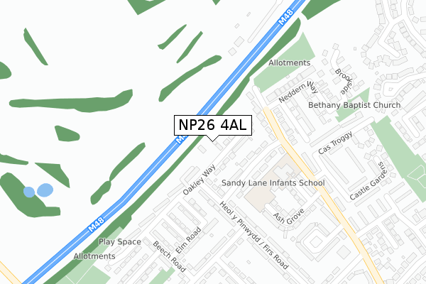 NP26 4AL map - large scale - OS Open Zoomstack (Ordnance Survey)