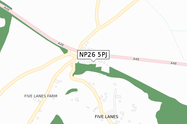 NP26 5PJ map - large scale - OS Open Zoomstack (Ordnance Survey)