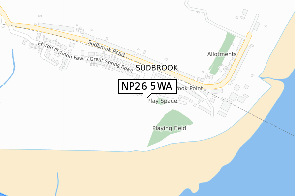 NP26 5WA map - large scale - OS Open Zoomstack (Ordnance Survey)