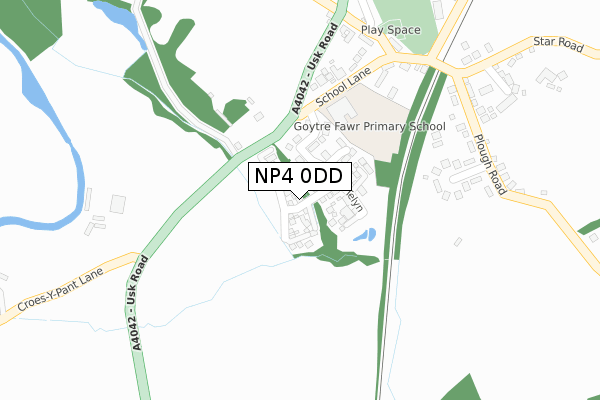 NP4 0DD map - large scale - OS Open Zoomstack (Ordnance Survey)