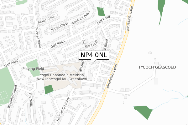 NP4 0NL map - large scale - OS Open Zoomstack (Ordnance Survey)