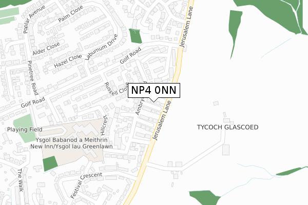 NP4 0NN map - large scale - OS Open Zoomstack (Ordnance Survey)