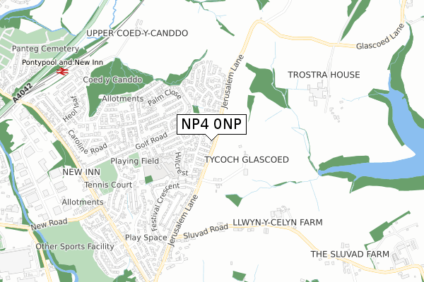 NP4 0NP map - small scale - OS Open Zoomstack (Ordnance Survey)