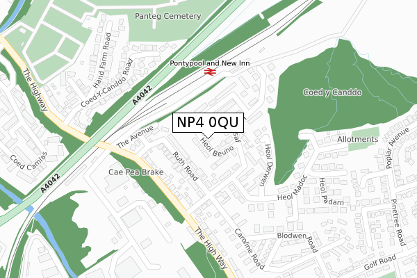 NP4 0QU map - large scale - OS Open Zoomstack (Ordnance Survey) NP4 0QU map - large scale - OS Open Zoomstack (Ordnance Survey)
