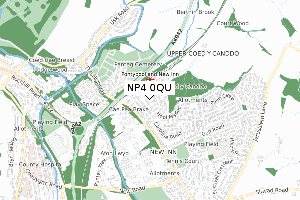 NP4 0QU map - small scale - OS Open Zoomstack (Ordnance Survey) NP4 0QU map - small scale - OS Open Zoomstack (Ordnance Survey)