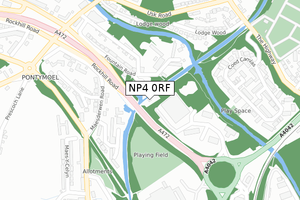 NP4 0RF map - large scale - OS Open Zoomstack (Ordnance Survey)