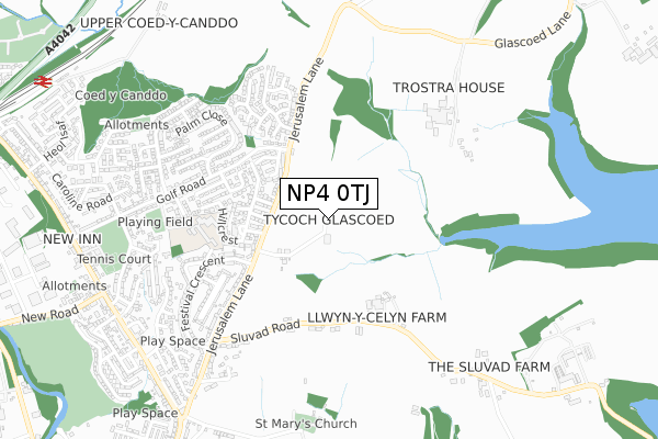 NP4 0TJ map - small scale - OS Open Zoomstack (Ordnance Survey) NP4 0TJ map - small scale - OS Open Zoomstack (Ordnance Survey)
