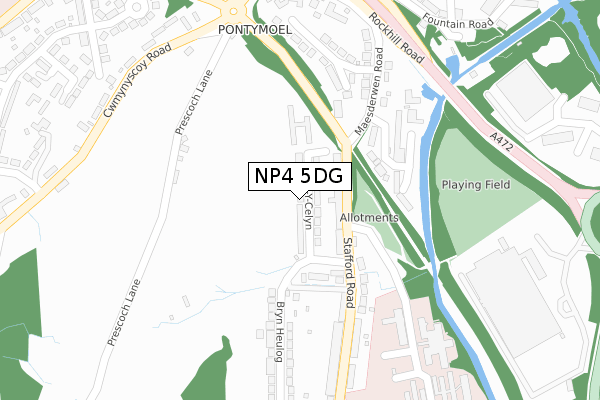 NP4 5DG map - large scale - OS Open Zoomstack (Ordnance Survey)