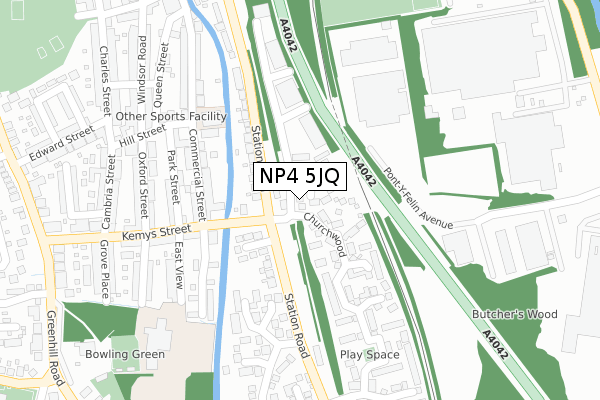 NP4 5JQ map - large scale - OS Open Zoomstack (Ordnance Survey) NP4 5JQ map - large scale - OS Open Zoomstack (Ordnance Survey)