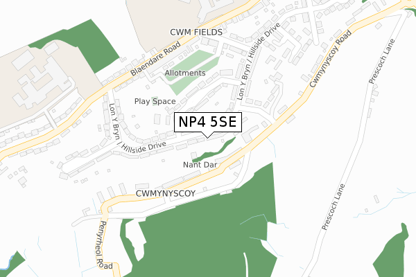 NP4 5SE map - large scale - OS Open Zoomstack (Ordnance Survey)