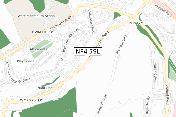 NP4 5SL map - large scale - OS Open Zoomstack (Ordnance Survey) NP4 5SL map - large scale - OS Open Zoomstack (Ordnance Survey)
