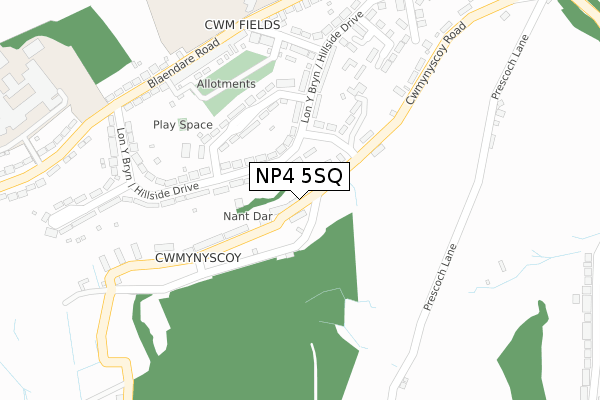 NP4 5SQ map - large scale - OS Open Zoomstack (Ordnance Survey)