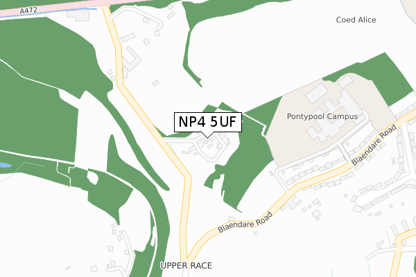NP4 5UF map - large scale - OS Open Zoomstack (Ordnance Survey) NP4 5UF map - large scale - OS Open Zoomstack (Ordnance Survey)