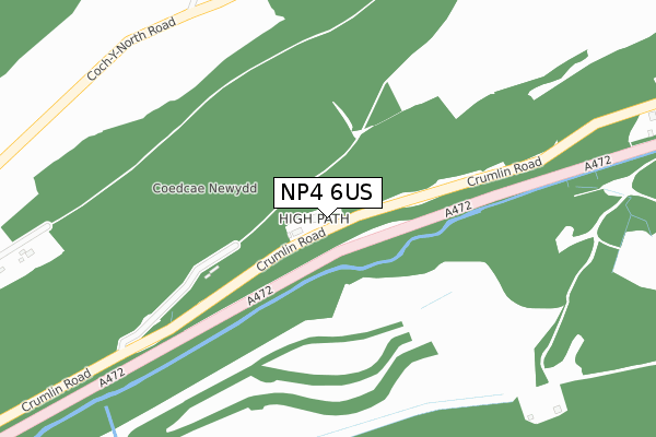 NP4 6US map - large scale - OS Open Zoomstack (Ordnance Survey)