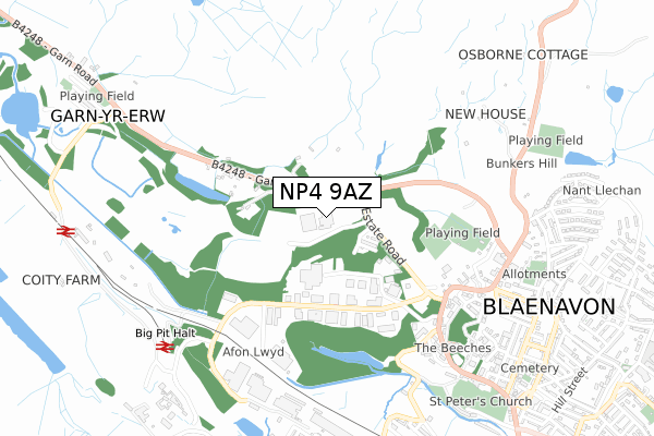 NP4 9AZ map - small scale - OS Open Zoomstack (Ordnance Survey) NP4 9AZ map - small scale - OS Open Zoomstack (Ordnance Survey)