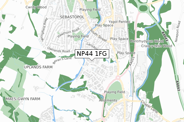 NP44 1FG map - small scale - OS Open Zoomstack (Ordnance Survey) NP44 1FG map - small scale - OS Open Zoomstack (Ordnance Survey)