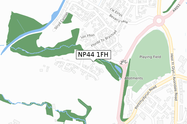NP44 1FH map - large scale - OS Open Zoomstack (Ordnance Survey) NP44 1FH map - large scale - OS Open Zoomstack (Ordnance Survey)