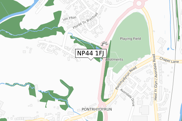 NP44 1FJ map - large scale - OS Open Zoomstack (Ordnance Survey) NP44 1FJ map - large scale - OS Open Zoomstack (Ordnance Survey)