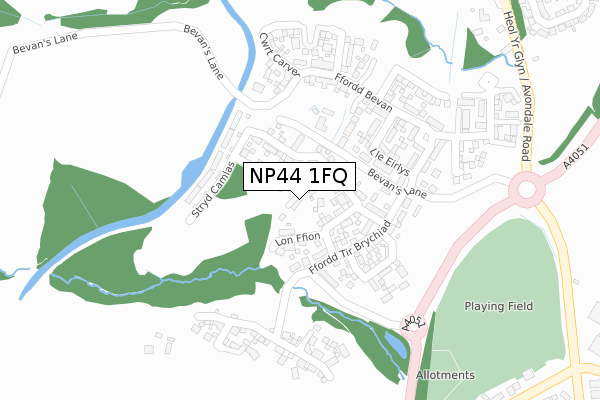 NP44 1FQ map - large scale - OS Open Zoomstack (Ordnance Survey) NP44 1FQ map - large scale - OS Open Zoomstack (Ordnance Survey)