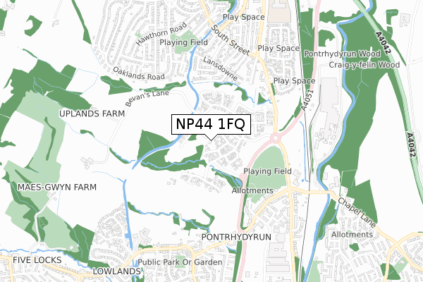 NP44 1FQ map - small scale - OS Open Zoomstack (Ordnance Survey) NP44 1FQ map - small scale - OS Open Zoomstack (Ordnance Survey)