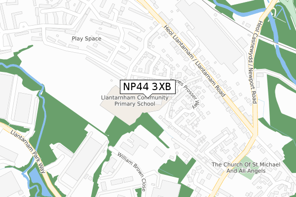 NP44 3XB map - large scale - OS Open Zoomstack (Ordnance Survey) NP44 3XB map - large scale - OS Open Zoomstack (Ordnance Survey)