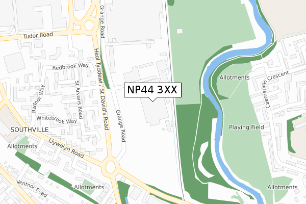 NP44 3XX map - large scale - OS Open Zoomstack (Ordnance Survey)