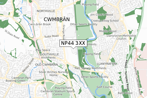 NP44 3XX map - small scale - OS Open Zoomstack (Ordnance Survey) NP44 3XX map - small scale - OS Open Zoomstack (Ordnance Survey)