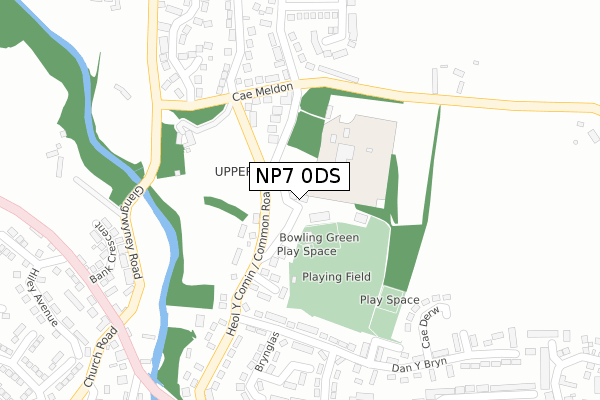 NP7 0DS map - large scale - OS Open Zoomstack (Ordnance Survey)