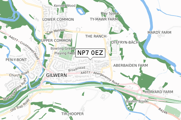 NP7 0EZ map - small scale - OS Open Zoomstack (Ordnance Survey) NP7 0EZ map - small scale - OS Open Zoomstack (Ordnance Survey)