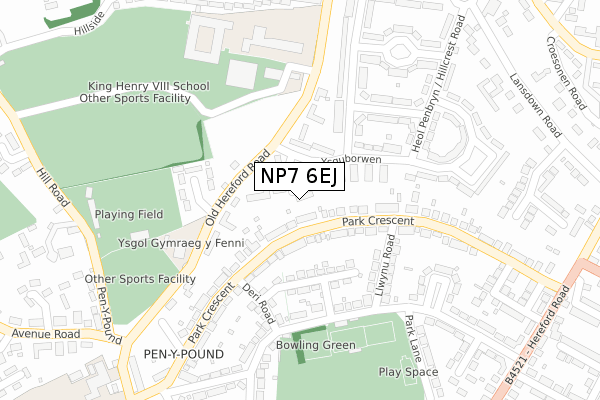NP7 6EJ map - large scale - OS Open Zoomstack (Ordnance Survey) NP7 6EJ map - large scale - OS Open Zoomstack (Ordnance Survey)