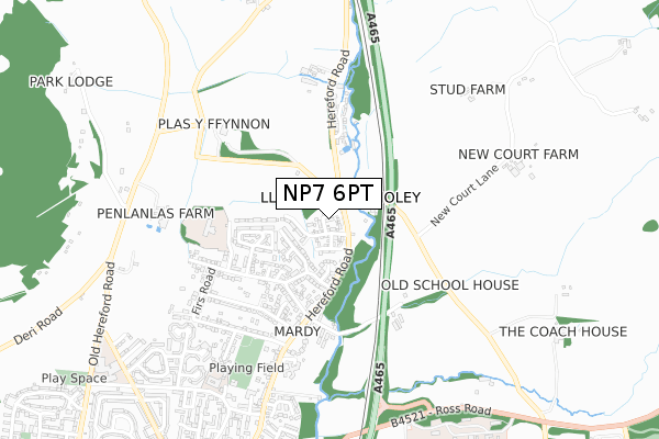 NP7 6PT map - small scale - OS Open Zoomstack (Ordnance Survey) NP7 6PT map - small scale - OS Open Zoomstack (Ordnance Survey)