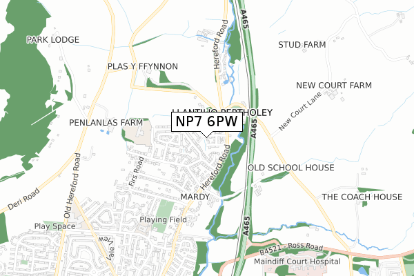NP7 6PW map - small scale - OS Open Zoomstack (Ordnance Survey) NP7 6PW map - small scale - OS Open Zoomstack (Ordnance Survey)