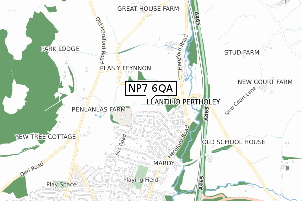 NP7 6QA map - small scale - OS Open Zoomstack (Ordnance Survey) NP7 6QA map - small scale - OS Open Zoomstack (Ordnance Survey)